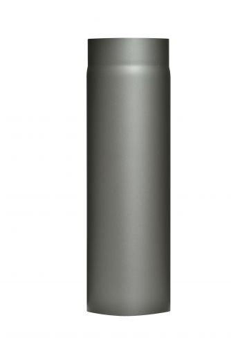 Ugnsrör av 2 mm starkt stål (rökrör) med 120 mm diameter, för kaminugnar och eldställen, senoterm, mörkgrå, 500 mm lång