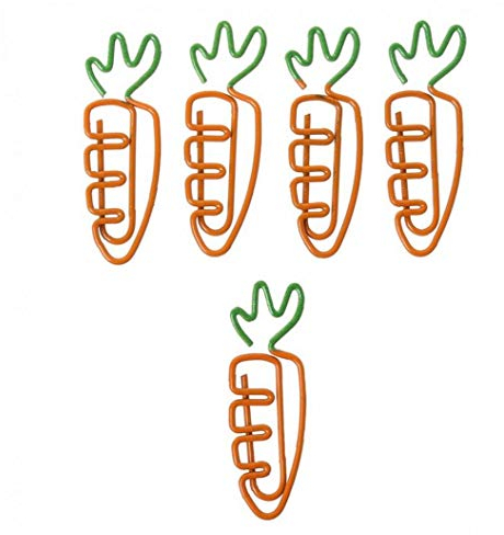 Ruluti 5pcs Mini Büroklammern, Cartoon Karotte Form Von Greifern Binder Clip Für Bürobedarf Briefpapier
