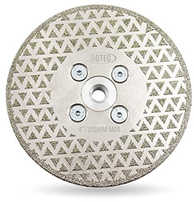 BGTEC Disco da taglio diamantato - Disco da taglio diamantato da 4 (105 mm) per granito, marmo, ceramica e gres porcellanato con perno M14