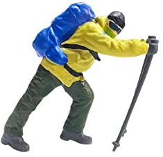 Oshhni Harz 1/87 Kletternde Menschen Figuren, Bergsteigende Menschen Figuren Miniatur Menschen Modell für DIY Szene Sand Tisch Layout Dekoration, gelb und blau