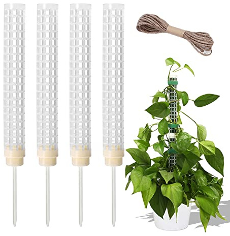 Moss Pole for Plant Monstera,4 pièces Poteau Tuteur Plante en Pot,pour Plantes Grimpantes Plantes en Pot(17 * 4cm