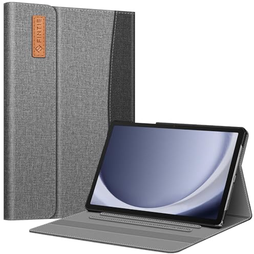 FINTIE Coque pour Samsung Galaxy Tab A9 Plus 11 Pouces 2023 (SM-X210/X216/X218), Housse Multipositions Etui avec Poche de Document Fermeture Magnétique, Gris