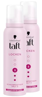 Schwarzkopf taffetà ricci resistenti alla schiuma (2 x 150 ml), grado di tenuta 3, schiuma per capelli per ricci di lunga durata, formula vegana *
