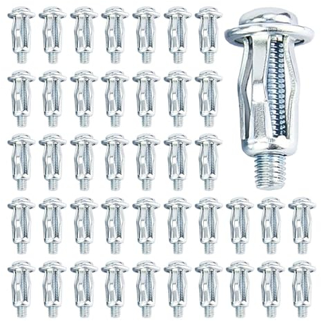 80pz Dadi a Petalo con Vite Ad Espansione, M4x25mm Tasselli per Cartongesso, Tasselli per Parete Cava, Cartongesso, Lamiera di Ferro, Parete Sottile e Morbida, Metallo (argento)