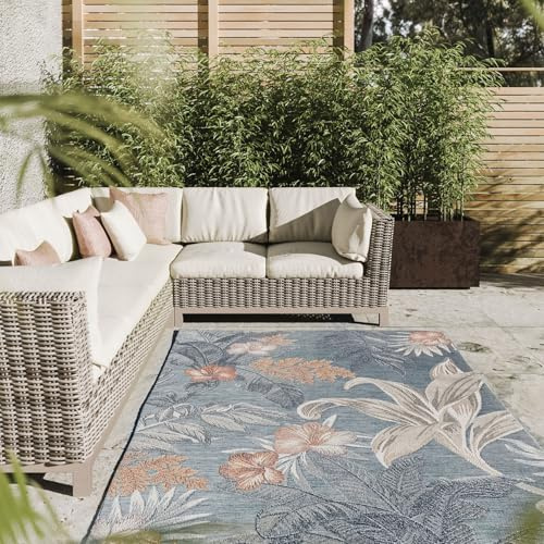 Interiyou Outdoor Teppich Wetterfest Florenz - 80x150 cm Multicolor - Wasserfest für Balkon, Terrasse, Garten - Outdoorteppich passend auch für Wohnzimmer, Schlafzimmer und Küche - Aussenteppich