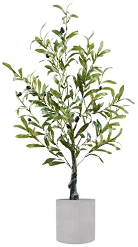 Plantas Artificiales Grande Árbol De Simulación De Planta De Olivo Artificial Con Lavabo Redondo Plantas Verdes Árbol Falso Para Decoraciones De Interior O Exterior Planta Artificial Grande para Salon