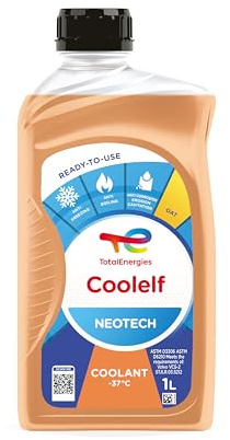 TotalEnergies Coolelf Neotech -37°C Car Engine Coolant - ASTM D3306-20 / D6210-17, CNS GB 27943.1-2022, JIS K 2234-2018, UNE 26-361-88/1 - Ultimate Antifreeze Solution for Cars - 1L