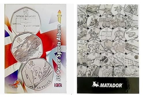 United Kingdom change saver holds 29 x 2012 London Sport Fifty Pence 50p Coins Collectors Album - (No Coins Included)