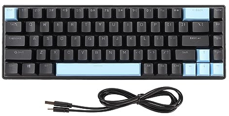 Topiky 60% Mechanische Tastatur mit Blauem Schalter, 10 RGB Hintergrundbeleuchtungsmodi, N Key Rollover, Kompakte Kabelgebundene USB C Gaming Tastatur für Computer, Gaming Tastatur mit