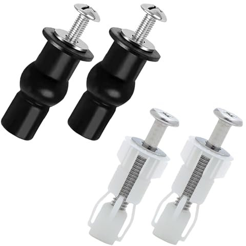 4 Pezzi Viti per Sedile WC Con 2 Set di Rondelle,Fissaggio Tavoletta WC Accessori per Sedile WC Universale e Sostituibile Set di Viti,Fissaggio per Sedile WC Fissaggio Dado di Gomma Accessori