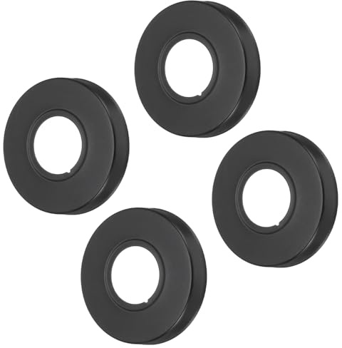sourcing map 4pcs Shower Arm Flange 69mm/2.7 OD Escutcheon Plate Stainless Steel Round Plumbing Cover Plates for 25mm/1 Dia Water Pipe Faucet Decoration Accessories, Black