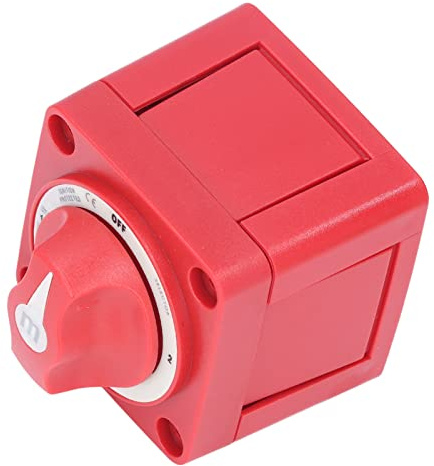 RASTKY Coupe-Batterie 3 Positions, Interrupteur de Batterie 300 A, Interrupteur de Batterie à Double Circuit, avec Protection D'allumage Sûre, Coque ABS Isolante, pour Camping-Car, Voiture, Camion