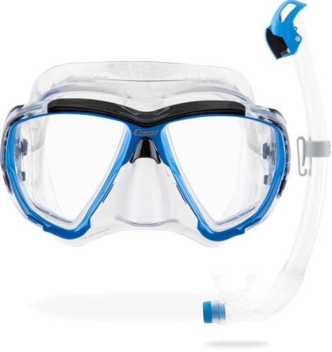 Cressi Big Eyes + Seal Dry Combo - Ensemble Combiné pour Adultes Masque Big Eyes et Tuba Innovant Seal Dry, Idéal pour la Plongée et Le Snorkeling, Transparent/Azur, Taille Unique