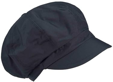 LOEVENICH elastische Damen Regenkappe mit Schirm aus Polyester - wasserabweisende Baker-Boy Cap Dark Navy