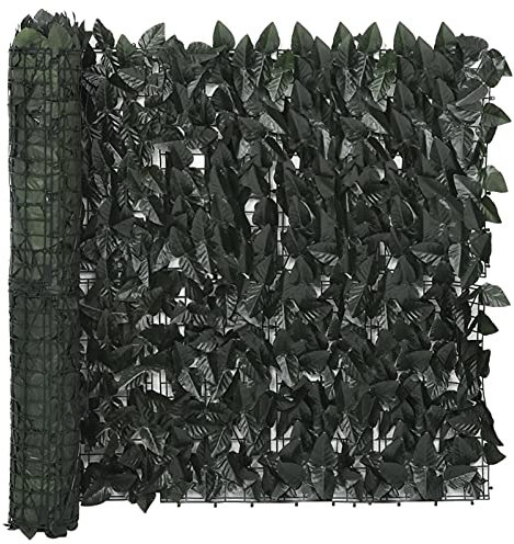 Xichuzi Toldo para balcón con Hojas, Malla Protectora Balcon, Malla De Ocultacion, para Cubrir Vallas, Tela Ocultacion Jardin, Verde Oscuro 300x75 cm