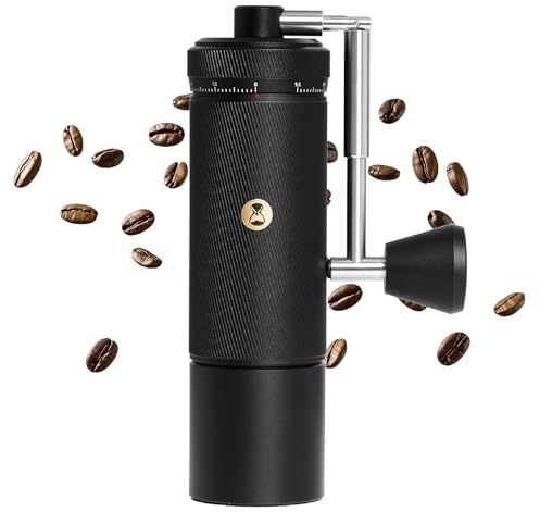 TIMEMORE Moulin à café manuel S3 ESP, conçu pour l'espresso, système de réglage numérique externe, corps entièrement métallique et meules en acier inoxydable, manche pliable, Noir.