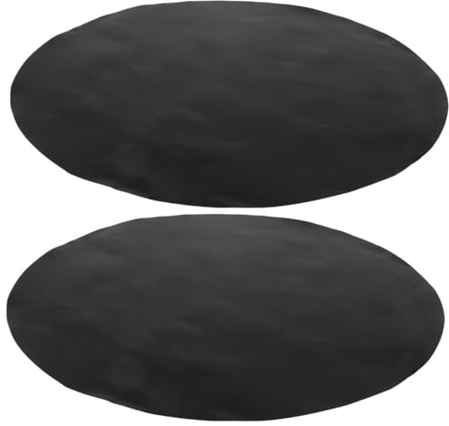 GAROZATION Tapis de Barbecue Rond 40 Cm Noir Lot de 2 pour Cuisson Extérieure, Revêtement PTFE Antiadhésif Résistant, Protection Gril Polyvalente pour Camping et Jardin