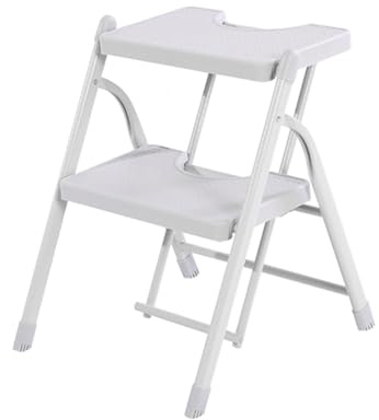 Marchepied pliable – Échelle en fer à deux marches avec poignées, chaise échelle portable pour la maison, le bureau et la bibliothèque, facile à déplacer (couleur 1) – Design peu encombrant
