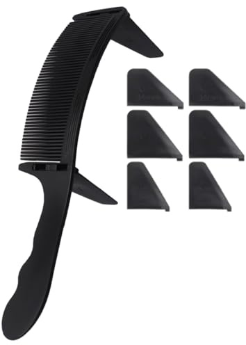 IMIKEYA Pettine professionale per taglio dei capelli da uomo, di piccole dimensioni, in plastica resistente, pettine guida per acconciatura con parte superiore piatta, adatto per parrucchieri e