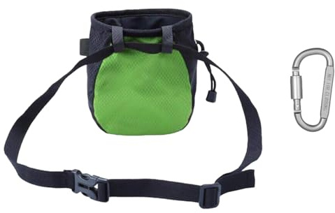 Chatonshen Chalk Bag Sportbeutel Magnesiumtasche Klettertasche Turnbeutel Aus Strapazierfähigem Polyester mit Verstellbarem Gurt Und Karabiner für Bouldern Gewic, Grün