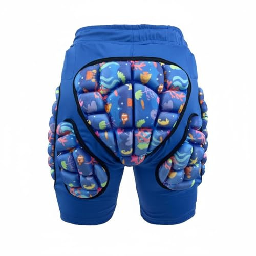 AsrMyjcx Pantalones Protectores Niños Shorts Deportivos Acolchados Almohadilla EVA Diseño Flexible Cintura Elástica para Skateboarding Esquí Ciclismo , Azul , 110-XS 2-3 Años Cintura 44cm
