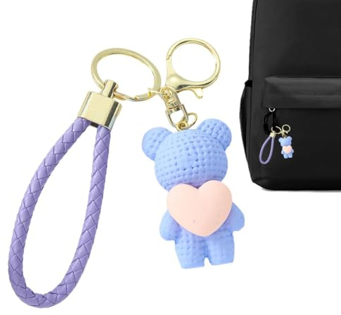 Bear Nyckelringar, Bag Keychain Bear 3D Ornaments Hänge Nyckelringar | Armbandsnyckelring för alla Kvinnor Skolväska Mini Ryggsäck Tillbehör Hänge Daglig dekoration Fest gynnar