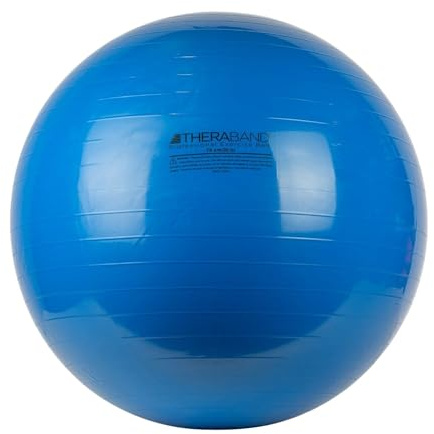 THERABAND Exercise Ball, Stability Ball with 75 cm Diameter for Athletes 6'2 to 6'8 Tall, Standard Fitness Ball for Posture, Balance, Yoga, Pilates, Core, & Rehab, Blue