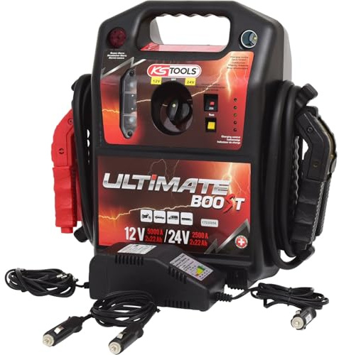KS Tools 12 V + 24 V Batterie-Booster, Mobiles Starthilfegerät 1700 A