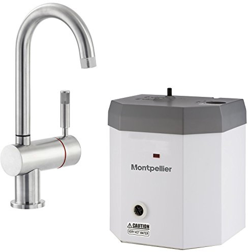 Montpellier OneStream-Brushed Steel Instant Boiling Hot Water Kettle Tap, Tank & Filter