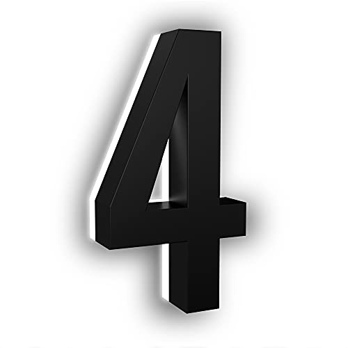 LN LUMANUMBERS Números de casa de 7 pulgadas, acero inoxidable, calidad premium, retroiluminados con LED, número de dirección de casa, números de casa iluminados, números de dirección modernos (4