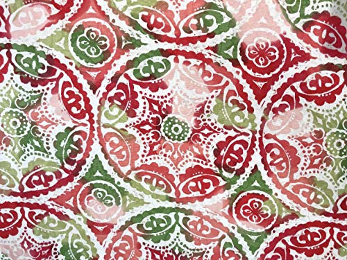 Stoffeldorado - Meterware Dekostoff, Mandala rot grün 280 cm Breite