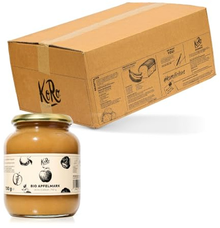 KoRo - Purea di mela bio 6 x 700 g - 100% frutta - senza zuccheri aggiunti o conservanti - da coltivazione biologica controllata