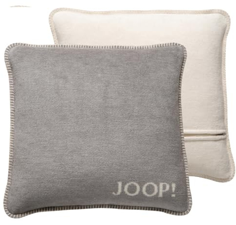 Joop, Kissenhülle Uni Doubleface Silber-Natur Baumwolle/Polyacryl, Maße: 50cm x 50cm, 754646