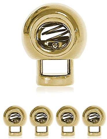 Ganzoo Kordelstopper Metall 4er Set, Gold, runde Kordelklemme mit 1 Loch 4 mm, 20 x 15 x 12 mm, Schnurstopper/Tanka für Paracord 550, Reepschnur, Jacken, Sporthosen, Hoodies, Taschen, Zelt, Rucksack