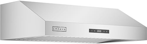Empava Under Cabinet Range Hood Ducted/Ductless(Charcoal-filter Sold Separately), Touch Control, 3-Speed, 400 CFM Stainless Steel, 30 in. RH07