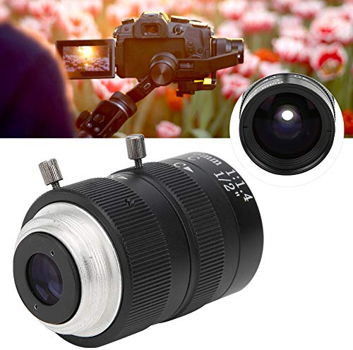 Obiettivo a Diaframma Manuale, Obiettivo per Fotocamera Industriale da 3 MP 1/2 Apertura Manuale HD C Mount 6 Mm Lunghezza Focale Accessorio CCTV Obiettivo Ad Apertura Manuale Obiettivo Zoom per Fotoc