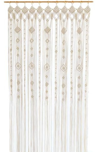 Osunnus Boho Großer Makramee Fenstervorhang Breiter Raumteiler Türvorhang 79x47 Zoll Lang Makramee Wandbehang Hintergrund für Bohemian Home Hochzeit Party Dekor Schleierkraut - 1 Panel XL