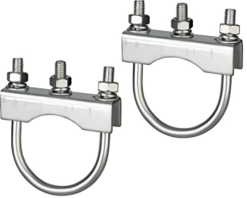 2x Stützradhalterung 70mm für PKW Anhänger, Stützradschelle für runde Deichseln, Rohrschellen aus Stahl, Anhängerzubehör und Nachrüstung