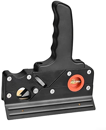 1 x Fasen-Handhobel mit Rückseite für Holzbearbeitung, Eckhobel, manueller Hobel, Schwarz mit Griff