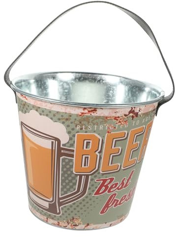 BESTonZON Seau à Glaçons Fer avec Poignée Seau à Eau De Refroidissement Portable pour Bar Et Fête