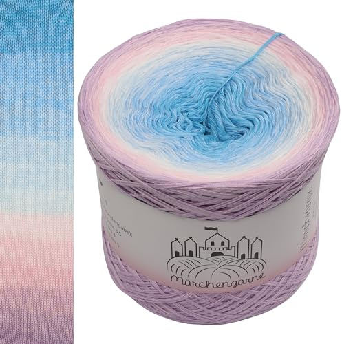 Farbverlaufsgarn Bobbel 200g - 760m 4Fädig Wolle Strickwolle Häkeln bubble (Eispalast - Lavendel außen)
