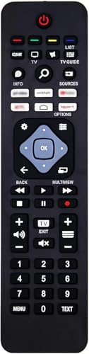 Riry New Replacement Universal Philips Remote Control For Philips with five Quick-Access Buttons for LCD, LED, UHD, QLED TVs, Guaranteed to Work, Three-Year Warranty