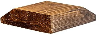 Fence Post Caps 3 x 3 Inch,Fence Post Toppers,Timber Wooden Fence Post Caps 100 x 100mm - Fits 3x3 Square Posts – Treated Finials with Overhang(Brown)