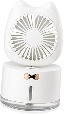 JEWEDECO Mini Humidification Fan for Home Office Quiet Usb Desk Fan Light for Bedroom