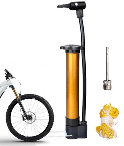 Kit pompa per palloni sportivi, kit completo con pompa a mano con aghi, perfetto per palloni da basket, palloni da calcio e altro ancora, tubo flessibile, manometro e borsa per il trasporto, borsa a