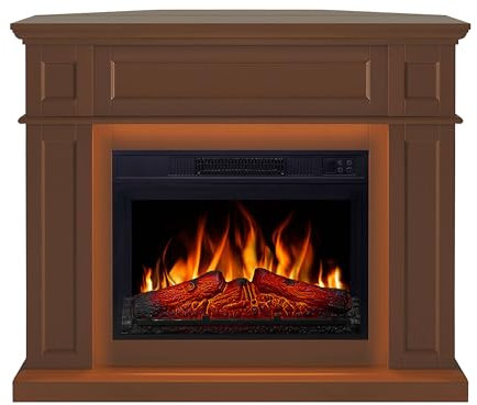 ArtiFlame Linz AF23S - Camino elettrico 2 in 1, con illuminazione a LED, effetto fiamma realistico, risparmio energetico, autoportante o montaggio ad angolo, potenza di riscaldamento fino a 30 m²