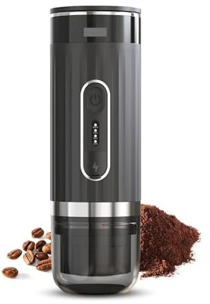 HPHPH Portable Coffee Maker, Portable Electric Espresso Coffee Machine Cordless Heating Mini Coffee Maker With 3-IN-1 Coffee Powder/N Capsule/DG Capsulee Bin for Car,Home,Office,Camping(Nero)