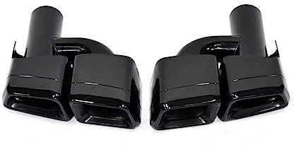 Car Rear Bumper Turbo Muffler Exhaust Tips tip 4 Exits Black Compatible For Benz C E CLS Class W204 W212 W218 C63 E63 CLS63 Pre-Facelift(R1 Style Black)