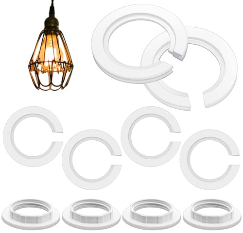 Weewooday 10Pcs E27 to E14 Shade Adapter Ring, Screw Collar Ring, 31.2mm | White Plastic Converter for Fixtures, Lampshade Reducer Fitting Replacement, Easy Installation for Pendant Chandeliers