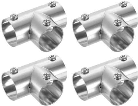 QUARKZMAN 4Pezzi Connettore Raccordo a 3 Vie Connettore Strutturale | Adatto a Tubo da 1 Pollice 25mm, per Tubo Morsetto Recinzione a Maglie di Catena, Acciaio Inossidabile